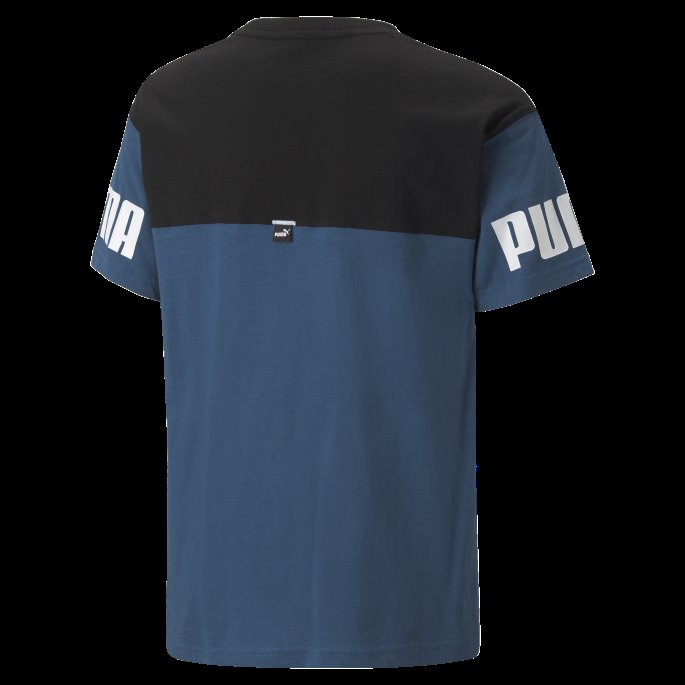 Puma På Salg Lake Blue Power Color Block Tee Ungdom