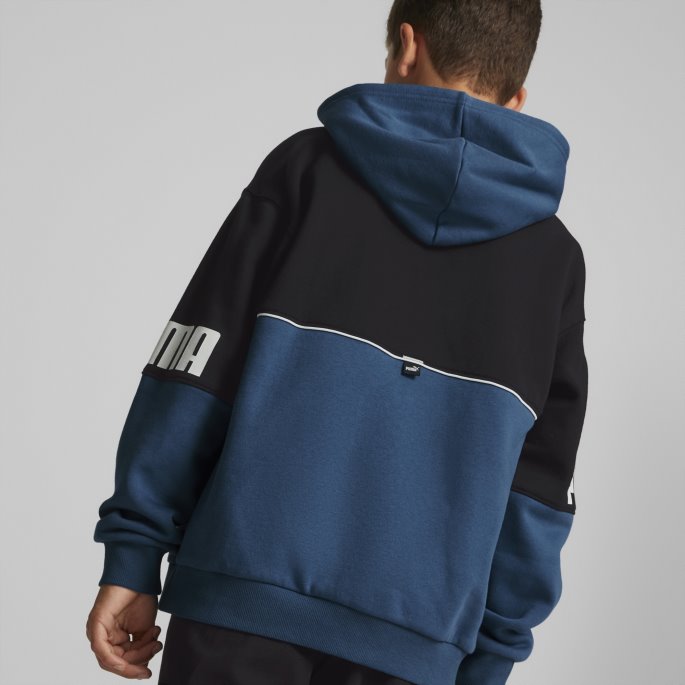 Lake Blue Puma På Tilbud Power Color Block Hettegenser Ungdom