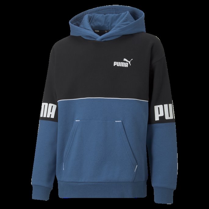 Lake Blue Puma På Tilbud Power Color Block Hettegenser Ungdom