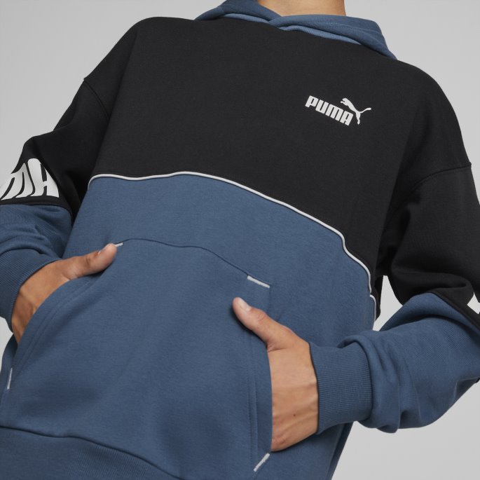 Puma På Salg Lake Blue Power Color Block Hettegenser Ungdom