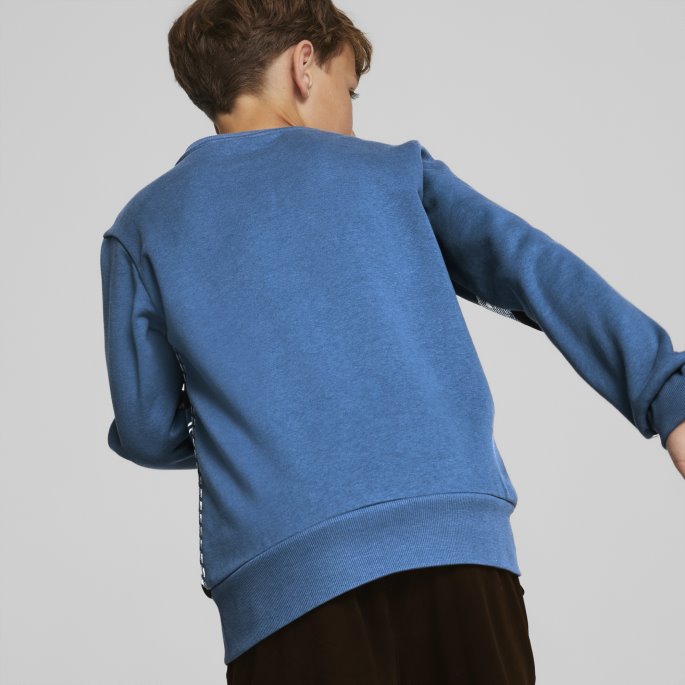 Alfa-trykt Sweatshirt Med Rund Hals Store Barn Puma På Tilbud Lake Blue