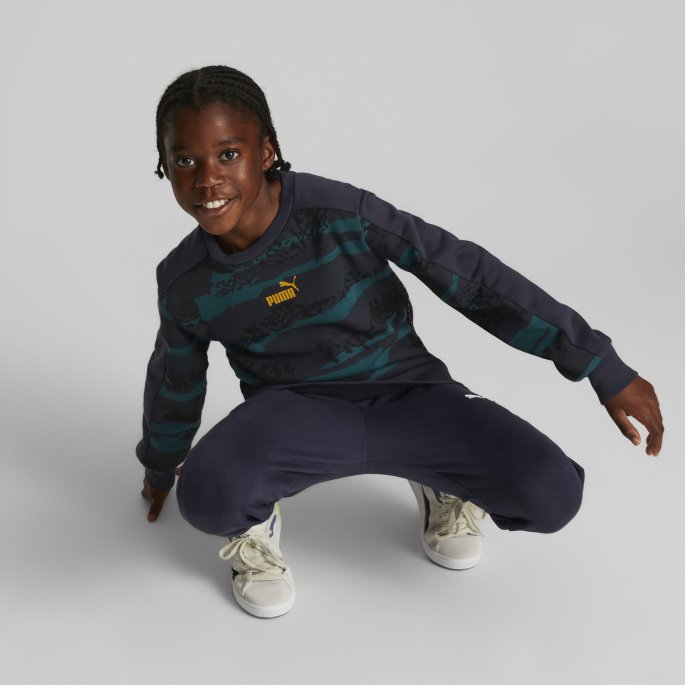 Alfa-trykt Sweatshirt Med Rund Hals Til Ungdom Parisian Night Puma På Tilbud