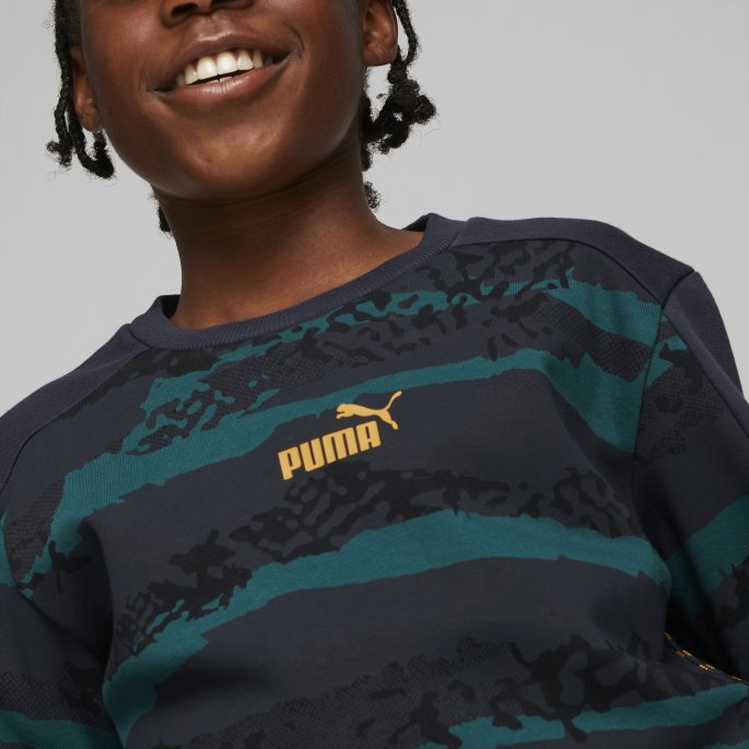 Alfa-trykt Sweatshirt Med Rund Hals Til Ungdom Parisian Night Puma På Tilbud
