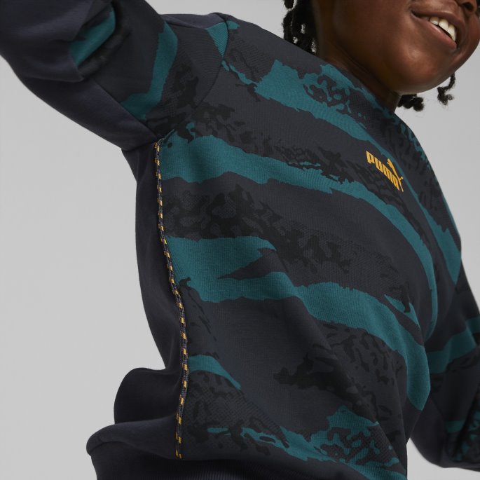 Alfa-trykt Sweatshirt Med Rund Hals Til Ungdom Parisian Night Puma På Tilbud