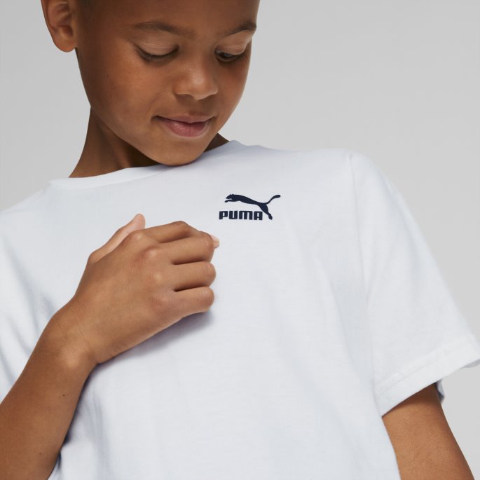 Puma På Salg Hvite Klassikere Matchers Tee Ungdom