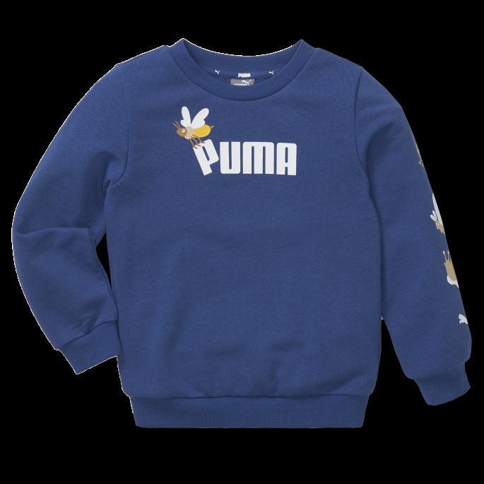 Liten Verden Genser Med Rund Hals For Barn Puma På Salg Flammende Blå