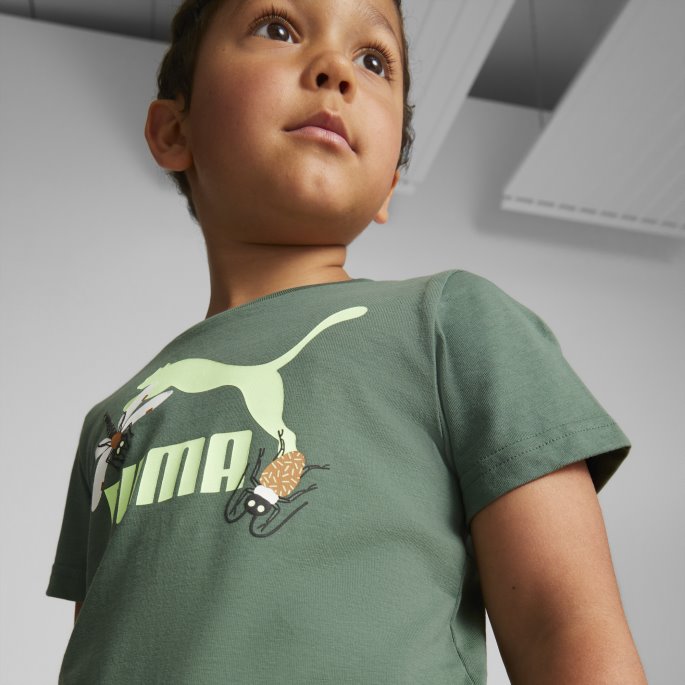 Small World Tee Kids Puma På Salg Dyp Skog
