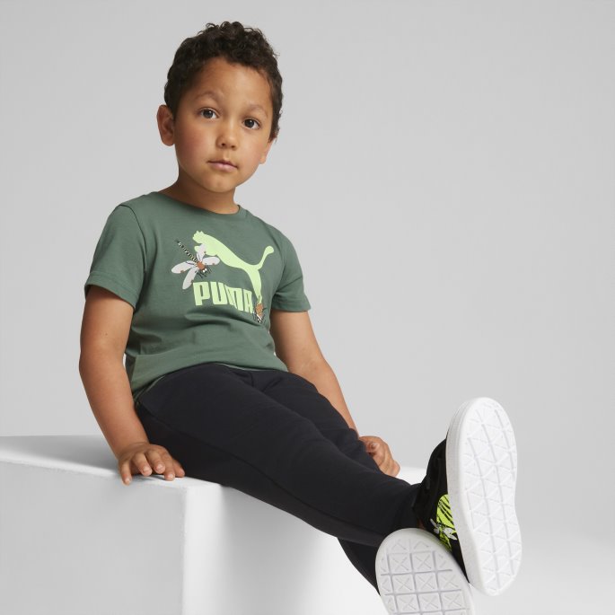 Small World Tee Kids Puma På Salg Dyp Skog