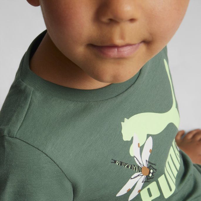 Small World Tee Kids Puma På Salg Dyp Skog
