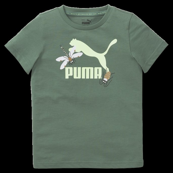 Small World Tee Kids Puma På Salg Dyp Skog