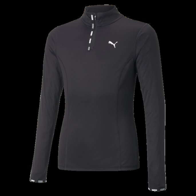 Svart Puma På Salg Sterk Quarter-zip Tee Ungdom