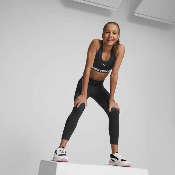 Puma På Tilbud Svart Favoritter Logo Høy Midje 7-8 Leggings Ungdom