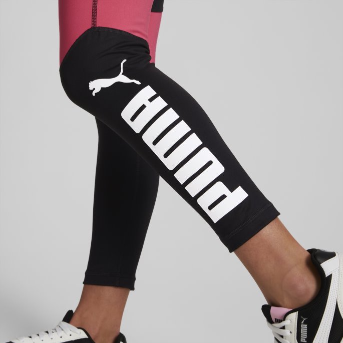 Favoritter Logo Høy Midje 7-8 Leggings Ungdom Puma På Salg Solnedgang Rosa