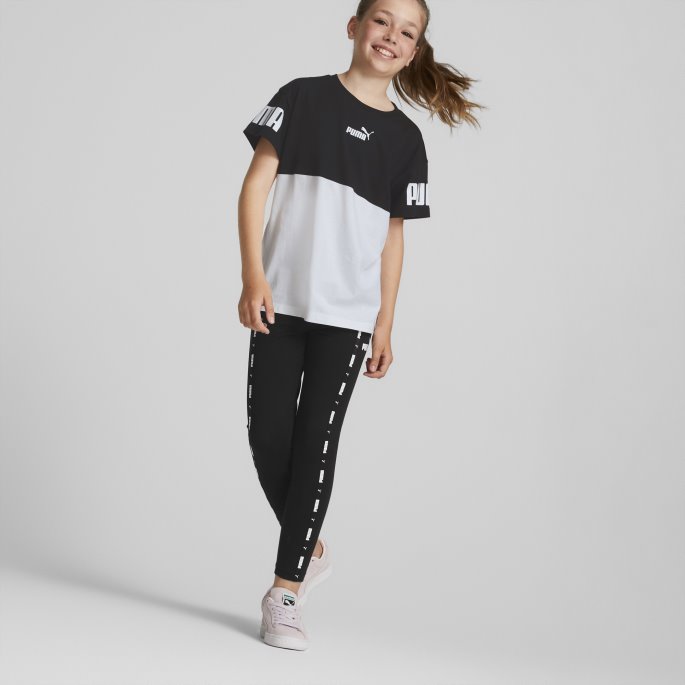 White Power Colourblock Tee Youth Puma På Salg