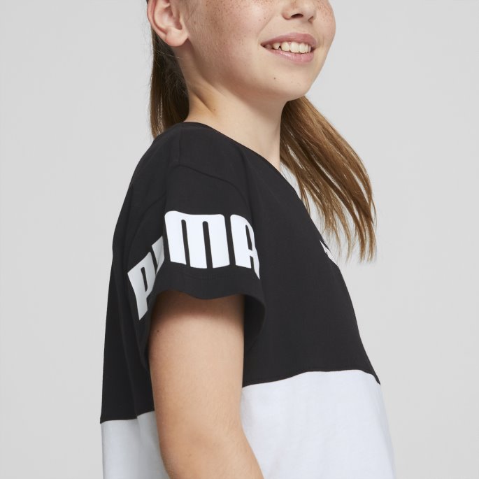 White Power Colourblock Tee Youth Puma På Salg