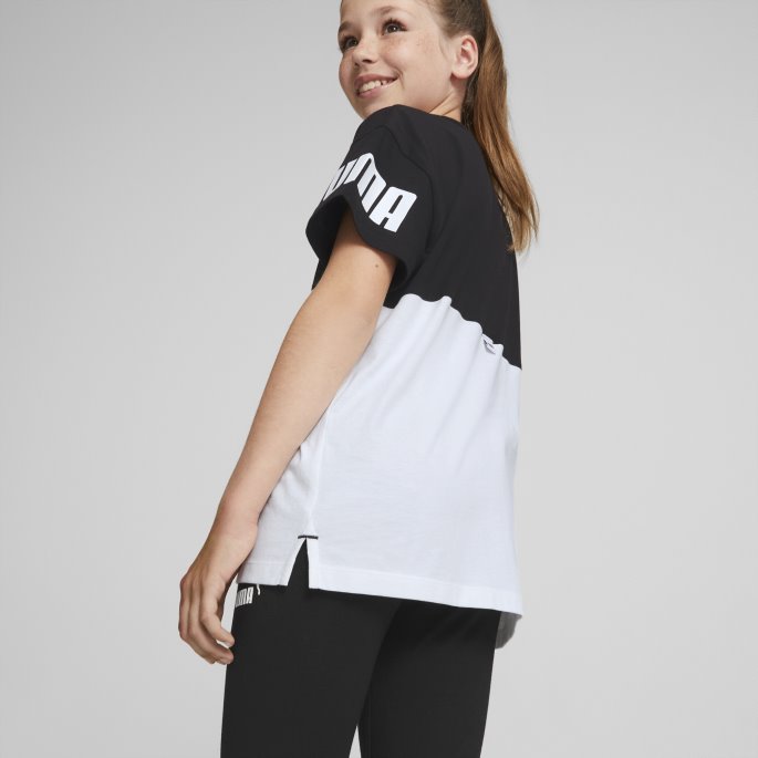 White Power Colourblock Tee Youth Puma På Salg