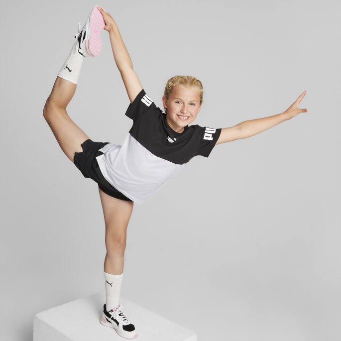 White Power Colourblock Tee Youth Puma På Salg