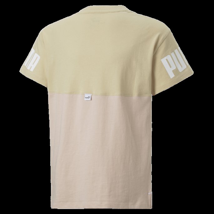 Power Colourblock Tee Youth Light Sand Puma På Salg