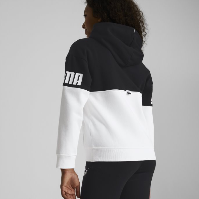 Svart Puma På Tilbud Power Colourblock Hettegenser Ungdom