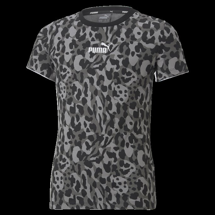 Puma På Tilbud Svart-aop Alpha Trykt Tee Ungdom