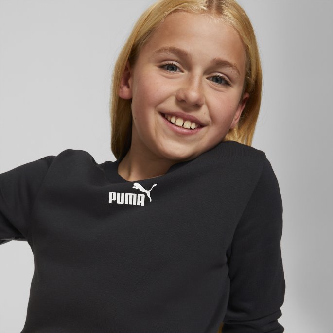 Alpha Sweatshirt Med Rund Hals For Ungdom Svart Puma På Salg