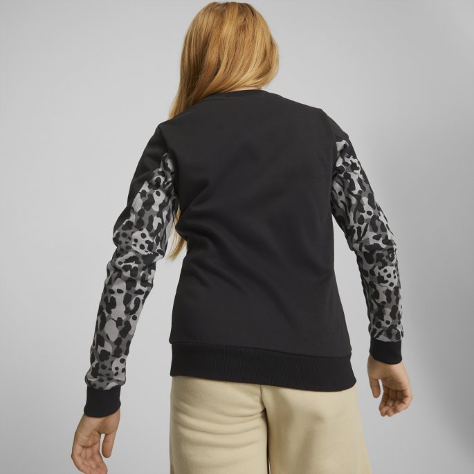 Alpha Sweatshirt Med Rund Hals For Ungdom Svart Puma På Salg