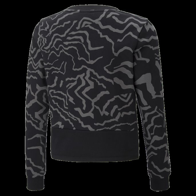 Alfa-trykt Sweatshirt Med Rund Hals For Ungdom Svart-aop Puma På Salg