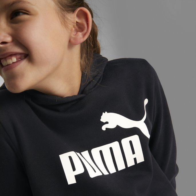 Svart Puma På Salg Nødvendigheter Logo Hette Kjole Ungdom