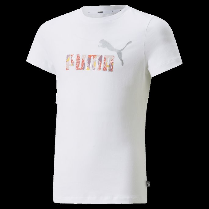 Hvit Puma På Salg Essentials+ Bloom Logo Tee Ungdom