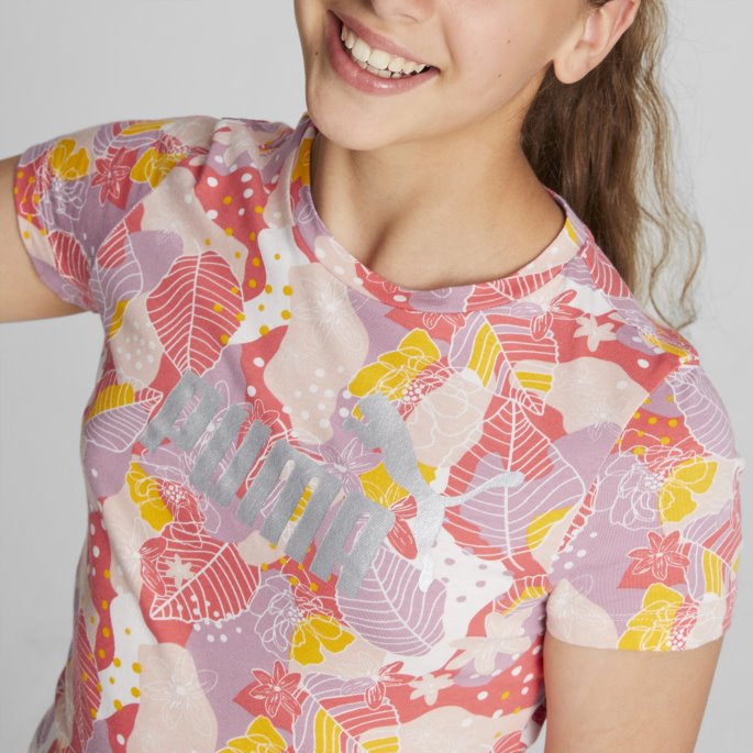 Puma På Salg Laks-aop Essentials+ Bloom Printed Tee Ungdom