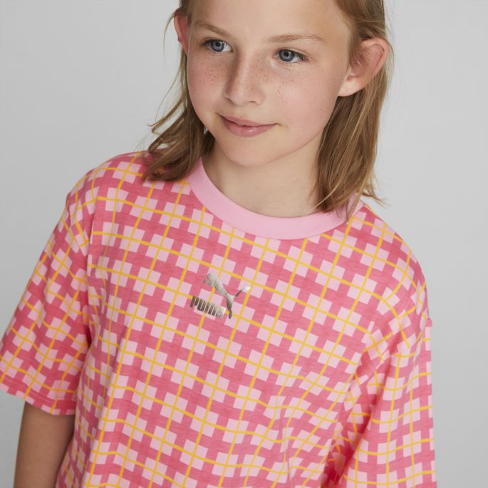 Puma På Tilbud Prisme Rosa-aop Klassikere Fra 90-tallet Prep Trykt Tee Ungdom