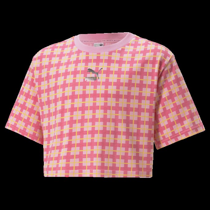 Puma På Tilbud Prisme Rosa-aop Klassikere Fra 90-tallet Prep Trykt Tee Ungdom