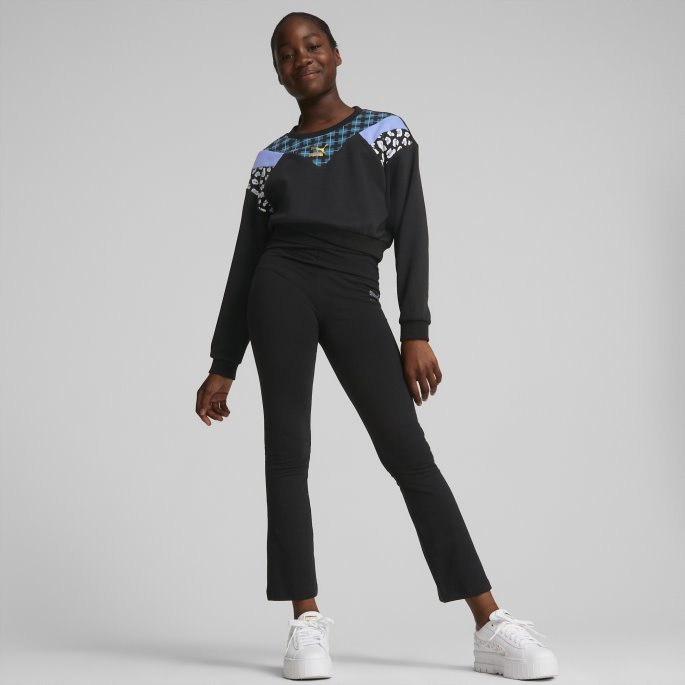 Puma På Tilbud Klassikere Fra 90-tallet Prep Sweatshirt Med Rund Hals Store Barn Svart
