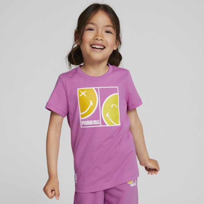 Puma På Tilbud X Smileyworld T-skjorte Barn Lilla Pop