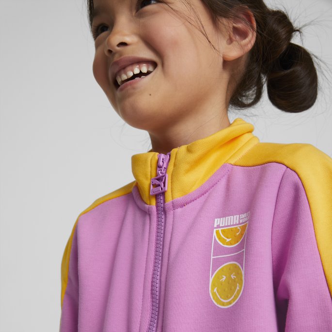 Puma På Tilbud X Smileyworld T7 Treningsjakke For Barn Lilla Pop