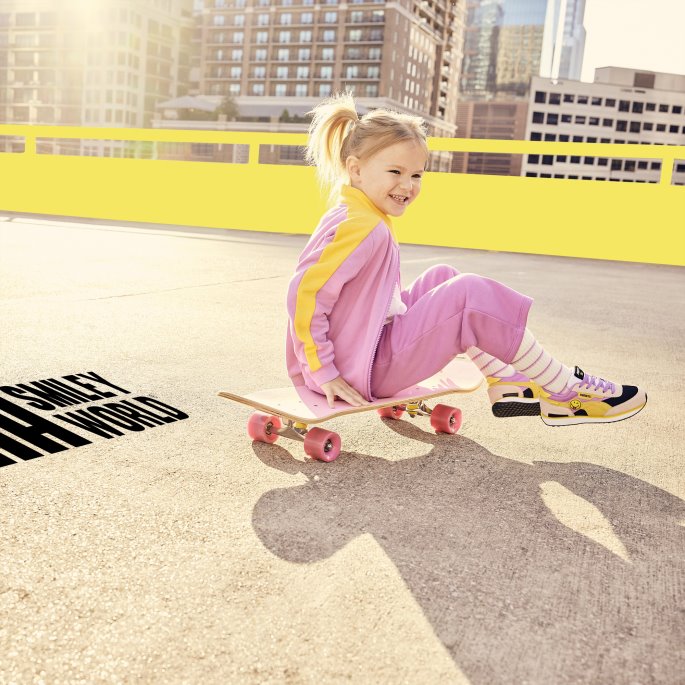 Puma På Tilbud X Smileyworld T7 Treningsjakke Barn Lilla Pop