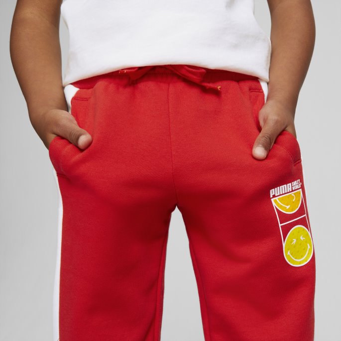 Puma På Tilbud X Smileyworld T7 Joggebukser Barn Høyrisiko Rød