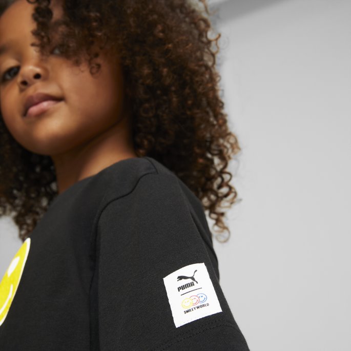 Svart Puma På Tilbud X Smileyworld Knute-t-skjorte For Barn