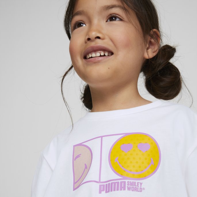 Puma På Tilbud X Smileyworld Barneknute-t-skjorte Hvit