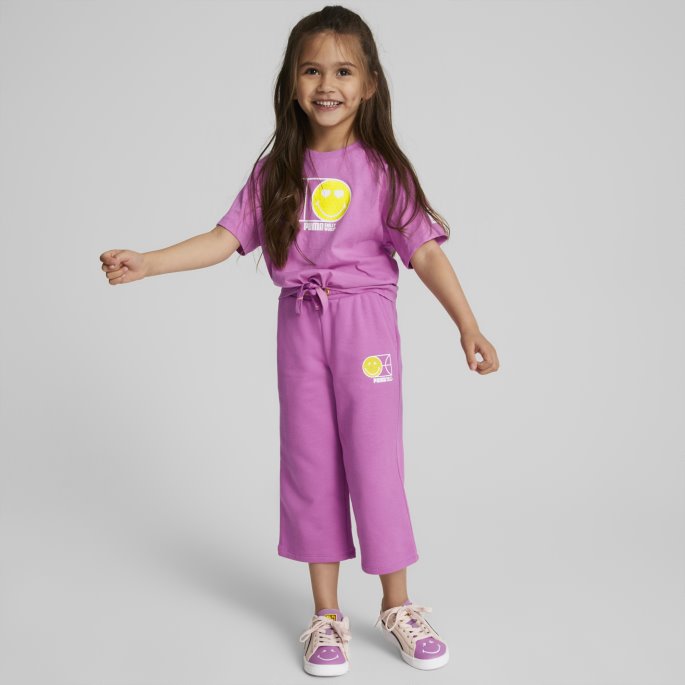 Puma På Tilbud X Smileyworld Barneknute-t-skjorte Lilla Pop