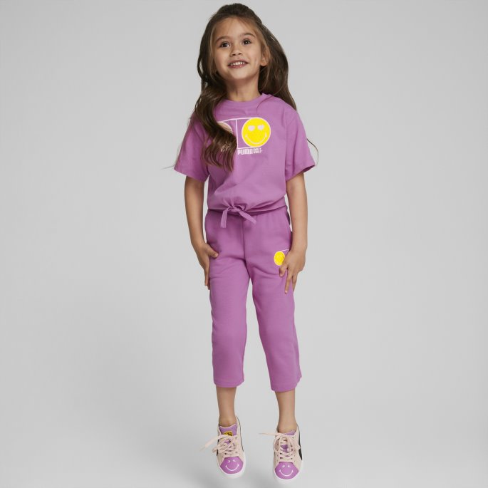 Puma På Tilbud X Smileyworld Barnas 7-8 Bukser Lilla Pop