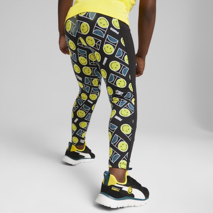 Puma På Tilbud X Smileyworld Kids' T7 Printed Leggings Svart