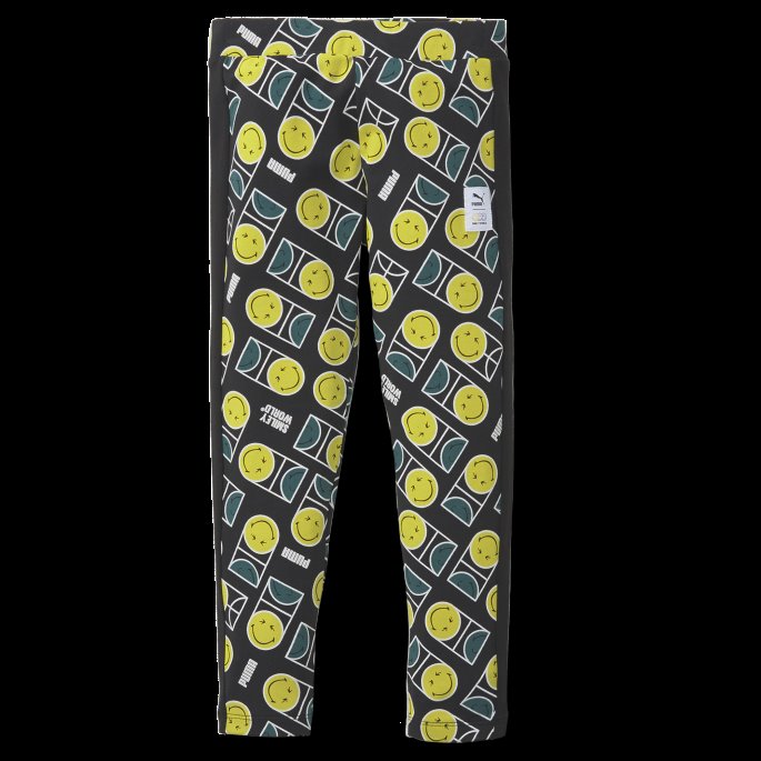 Puma På Tilbud X Smileyworld Kids' T7 Printed Leggings Svart