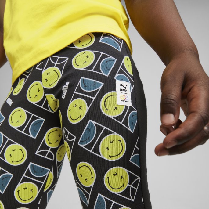 Puma På Tilbud X Smileyworld T7 Printed Leggings Kids Black
