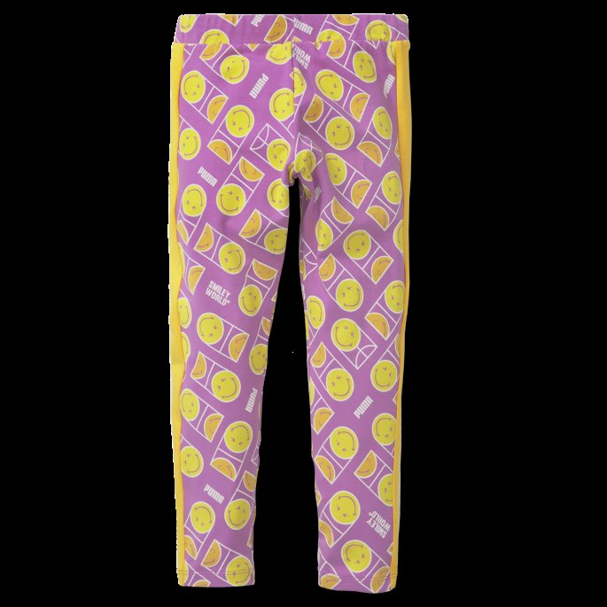 Puma På Tilbud X Smileyworld Kids' T7 Printed Leggings Lilla Pop