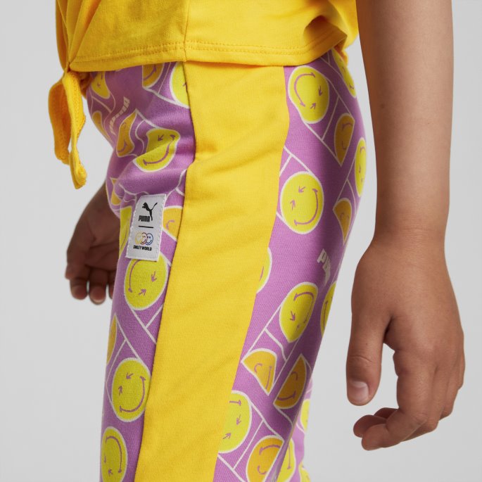 Puma På Tilbud X Smileyworld T7 Printed Leggings Barn Lilla Pop