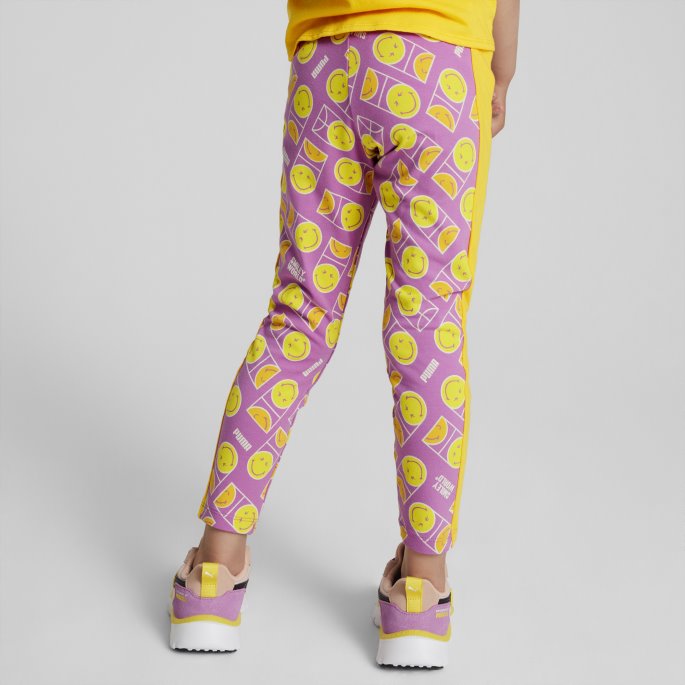 Puma På Tilbud X Smileyworld T7 Printed Leggings Barn Lilla Pop