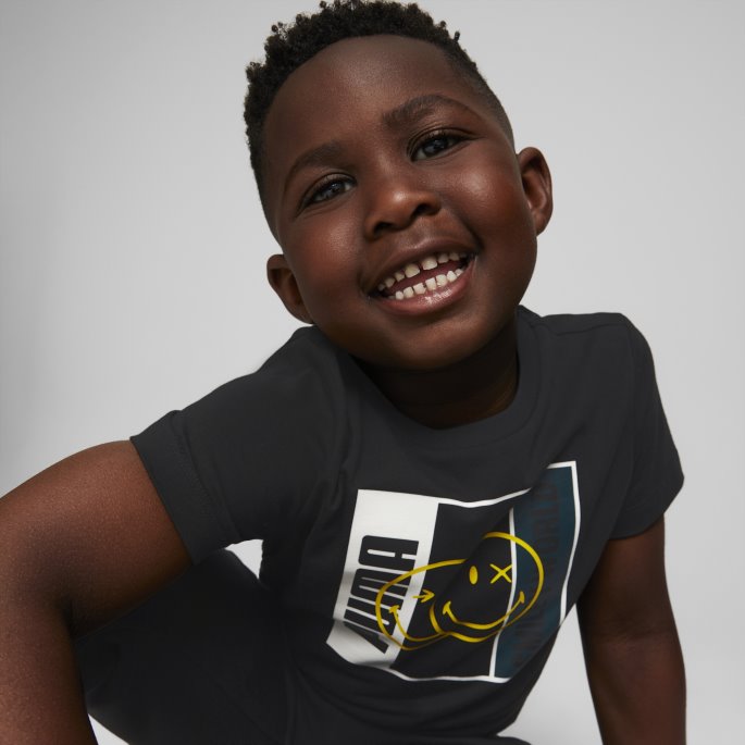 Puma På Tilbud X Smileyworld Kids Svart T-skjorte