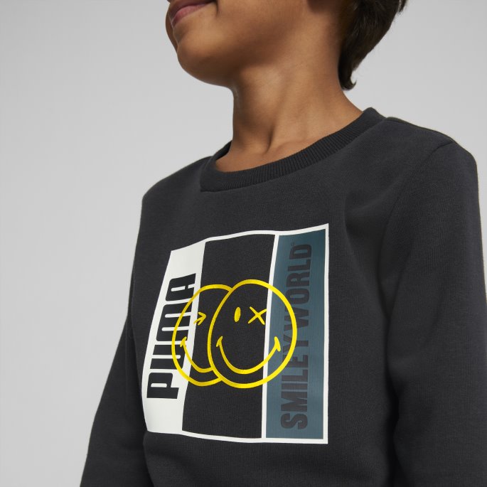 Puma På Tilbud X Smileyworld Sweatshirt Med Crewneck Barn Svart
