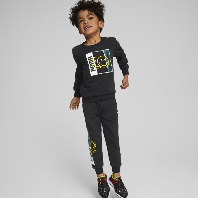 Puma På Tilbud X Smileyworld Liten Barnegenser Med Rund Hals, Svart